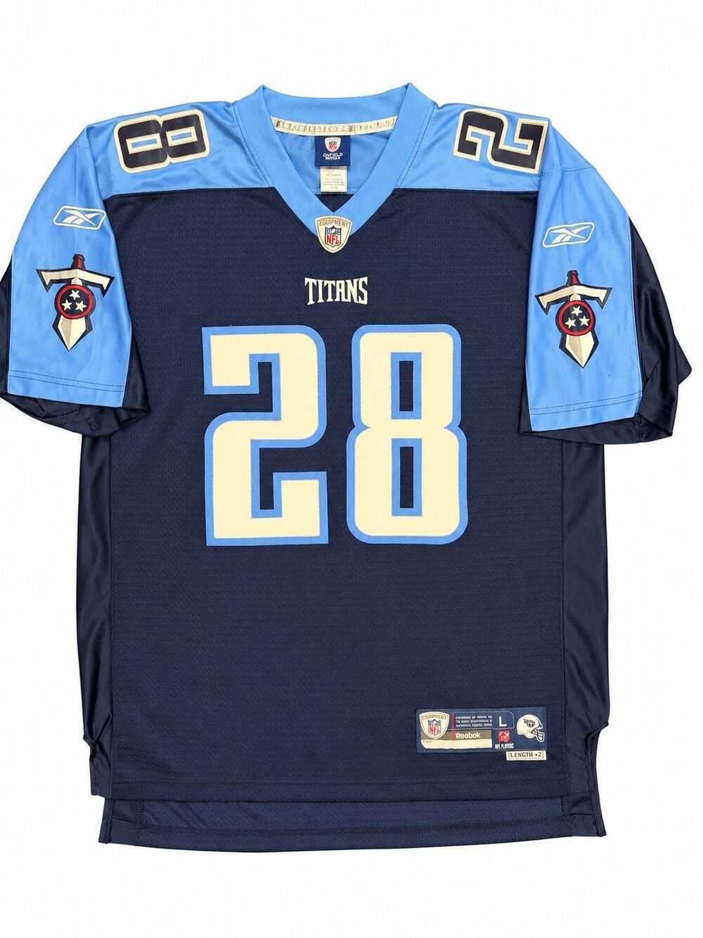 Y2K Vintage Reebok NFL Tennessee Titans Chris Johnson #28 Jersey Size Large Sewn